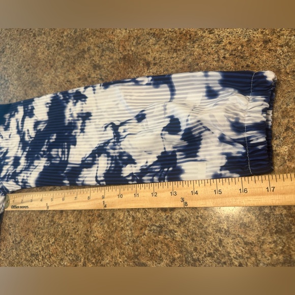 Love Life Live Zip Up Jacket Size Small Navy White Tie Dye Print Lightweight - Picture 12 of 12